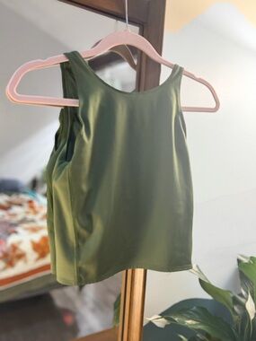 Adidas Olive Green crop Tank - longline bra/top